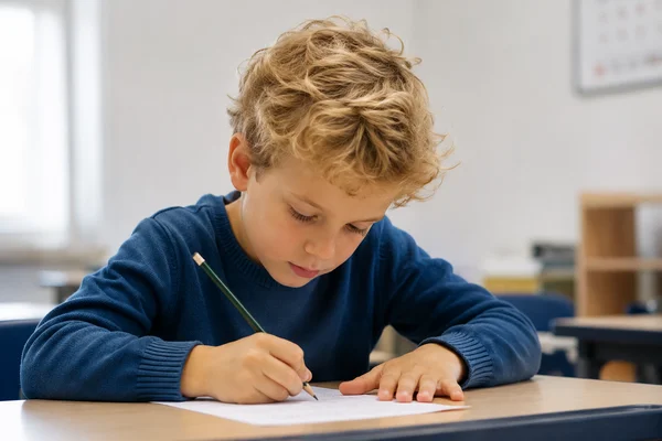 Enfant écriture lente CE1-CE2 — cause neurologique réflexes archaïques Brest