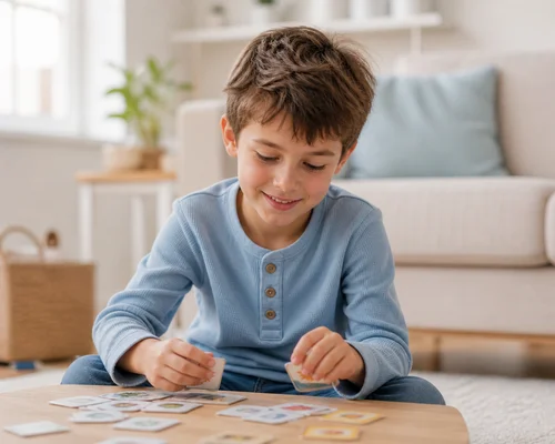 Enfant épanoui lors d'un jeu thérapeutique, illustrant la confiance retrouvée grâce à l'intégration des réflexes archaïques à Brest
