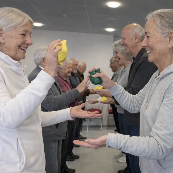 Séance Jeux Corps & Cerveau — balles, rythme, coopération, adultes dès 60 ans